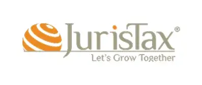 Logo for JurisTax, a software reseller in Mauritius, featuring an orange and white globe with the text JurisTax and the tagline 